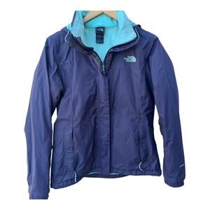The North Face Blue HyVent Zip Front Jacket Medium